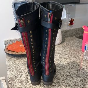 8 1/2 extra wide calf tall black boots